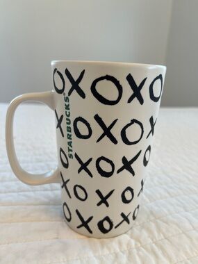 Starbucks White Mug with Black XOXO Pattern
